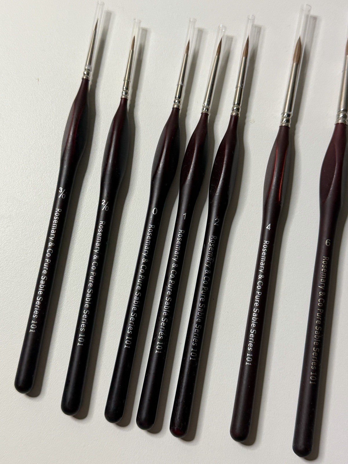 Rosemary & Co Pure Red Sable Watercolor Brush Set Of 7 NEW