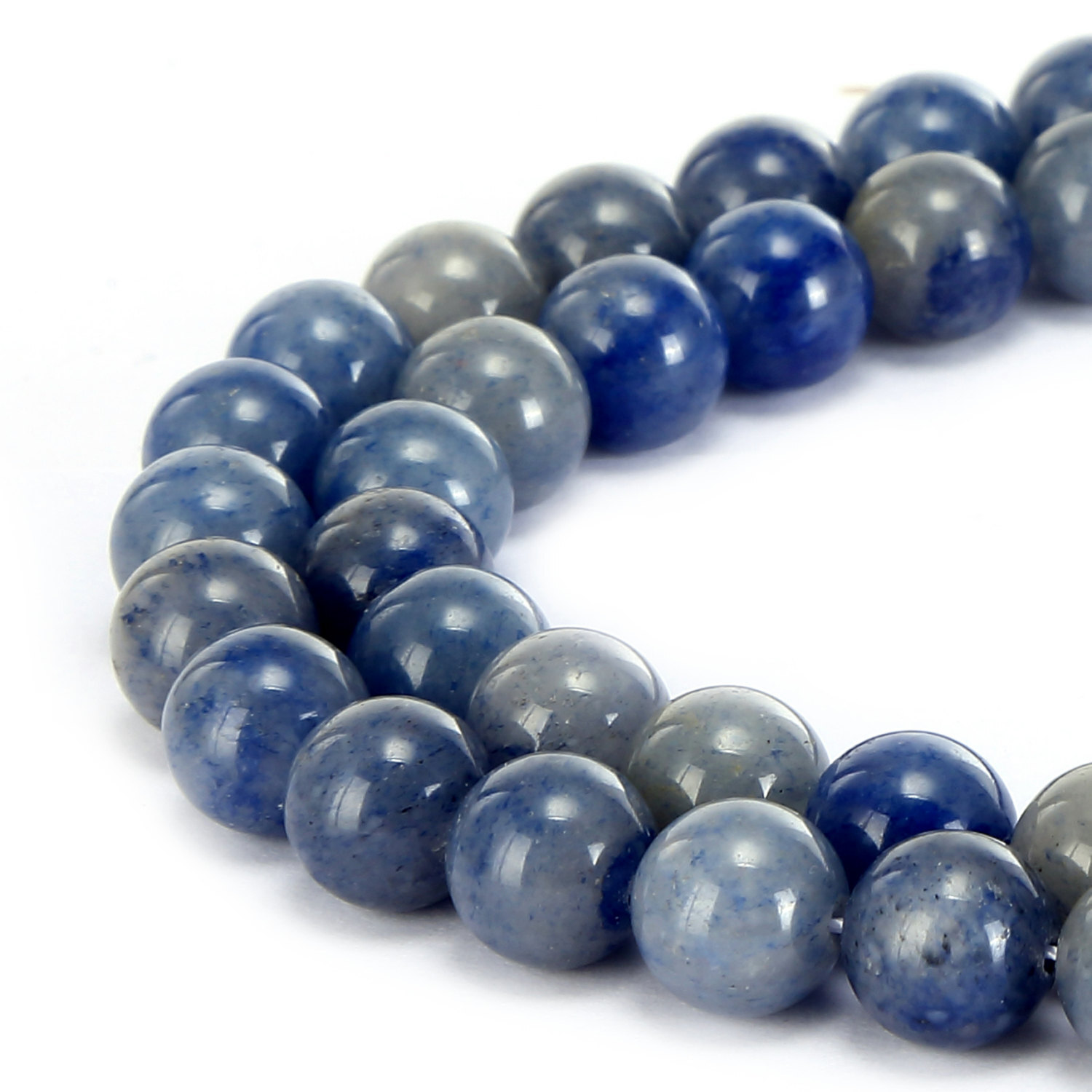 Blue Aventurine Smooth Round Beads 4mm 6mm 8mm 10mm 15.5″ Strand