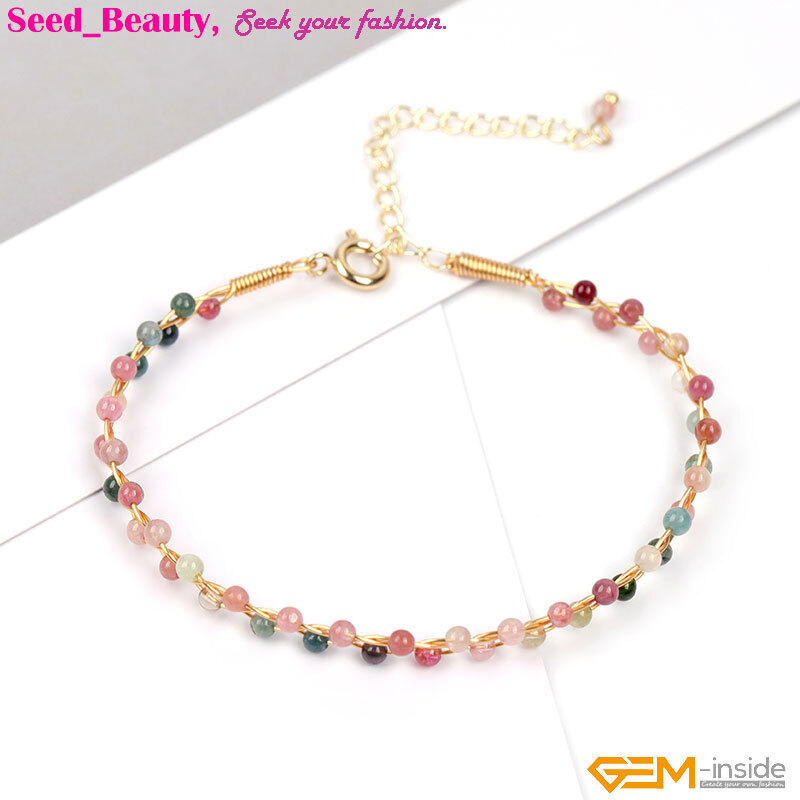 Handmade Adjustable Bracelet Gold Filled Chakras Stone Jewelry Christmas Gift