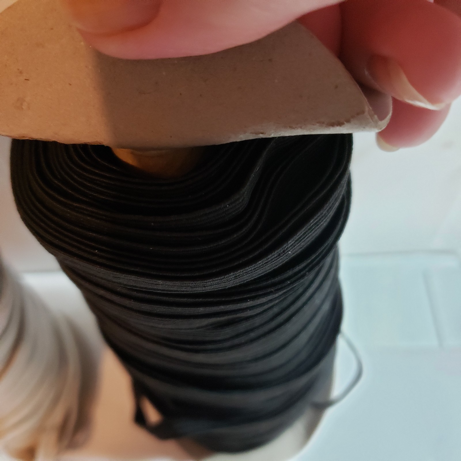 Elastic Spools One Black One White 1/4 Inch less than 150 Yards Sewing Crafting