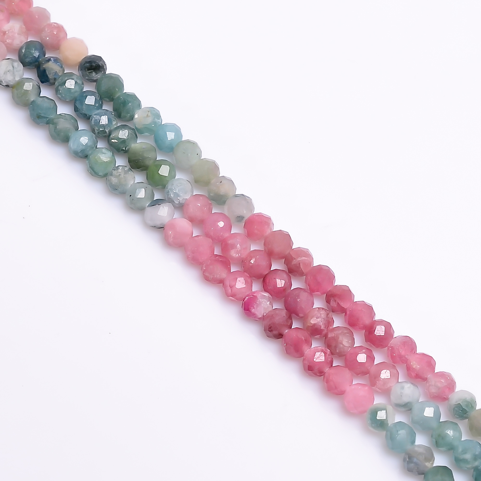 Natural Multi Tourmaline Gemstone Round Faceted Beads 3X3 mm Strand 13″ GB-250