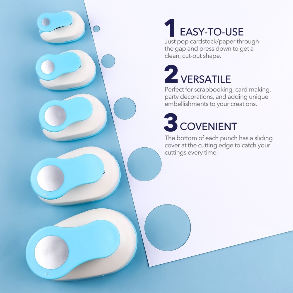 Circle Paper Punch Lever Action Craft Punches for Paper Crafting Scrapbooking