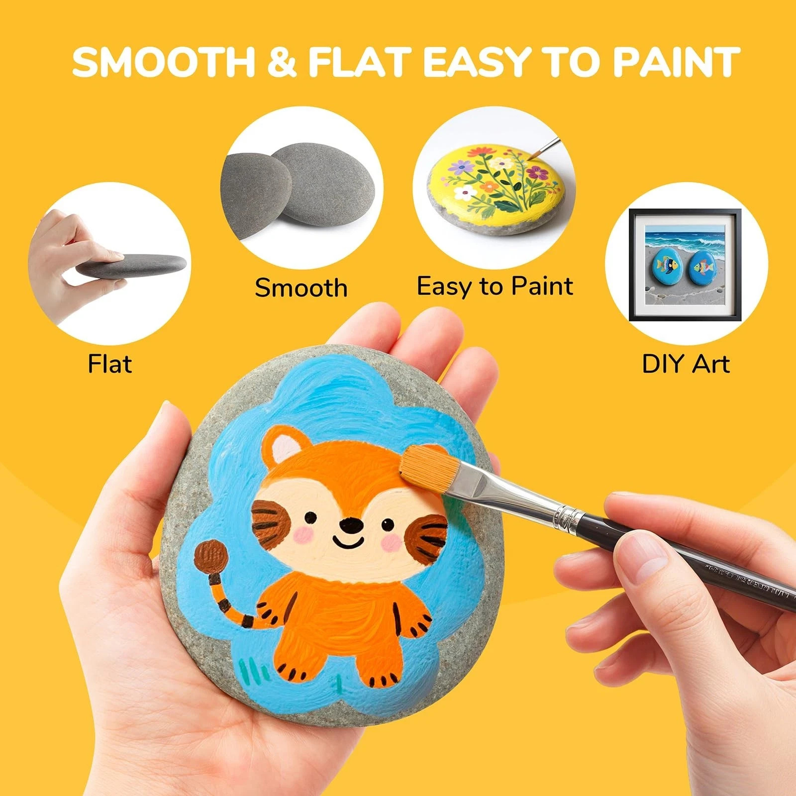 15pcs Rocks for Painting 5pcs Each 2-3in 3-4in 4-5in Flat & Smooth Rocks for …