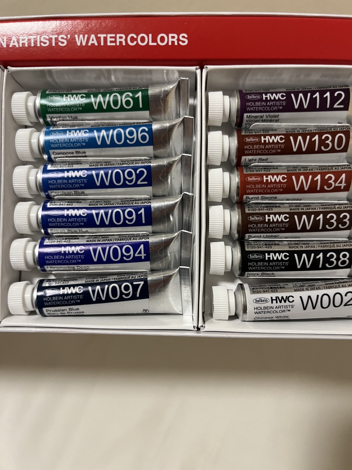 Holbein Artist’s Watercolors Set of 24 5ml Tubes W405