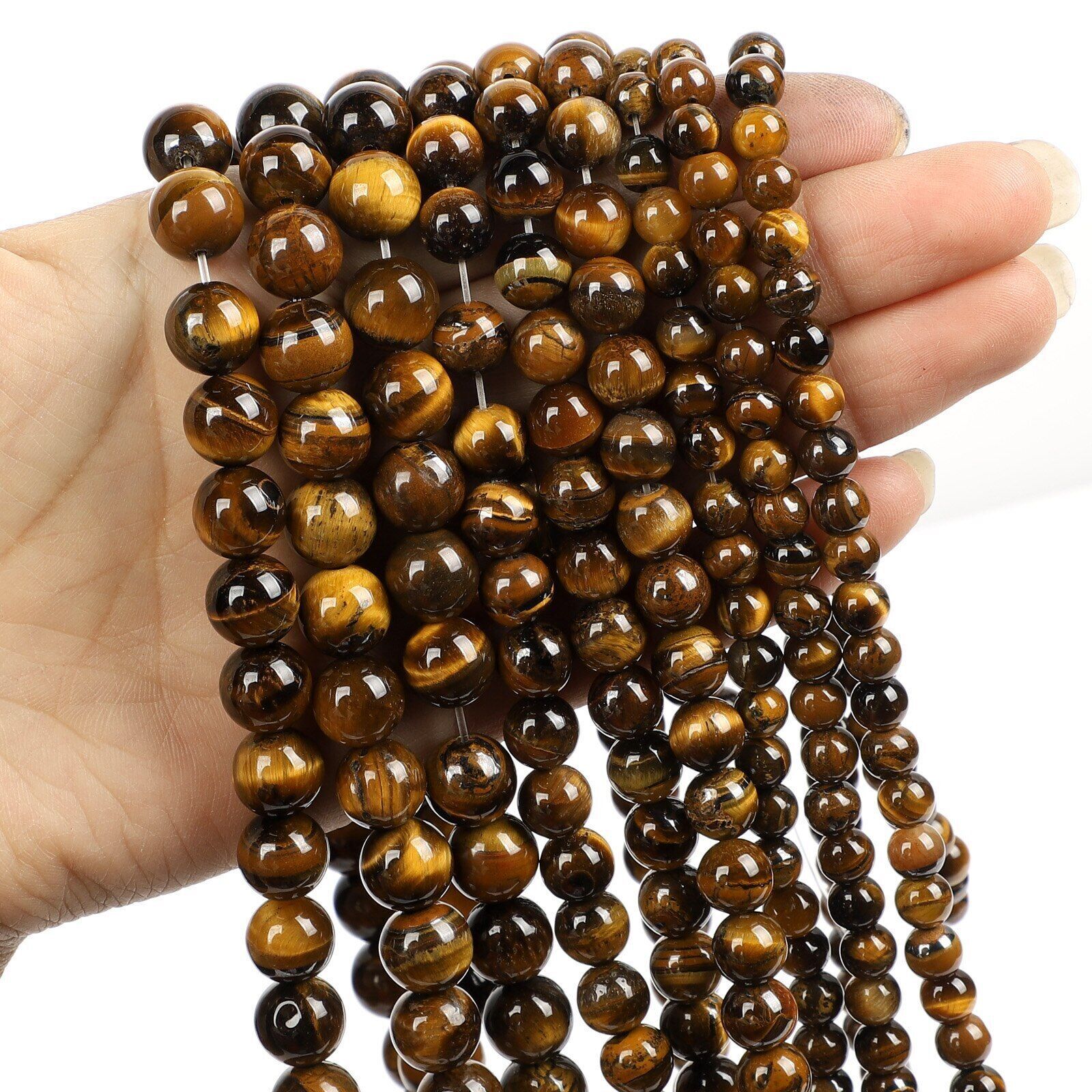 Natural Gemstone Round Spacer Loose Beads Jewelry Making 4mm 6mm 8mm 10mm 12mm