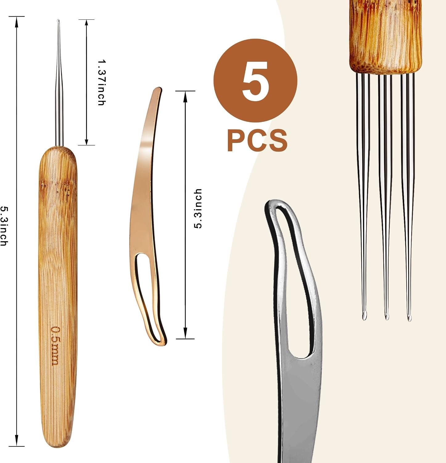 0.5mm Dreadlock Crochet Hook Needle for Hair Locs Interlocking Tool