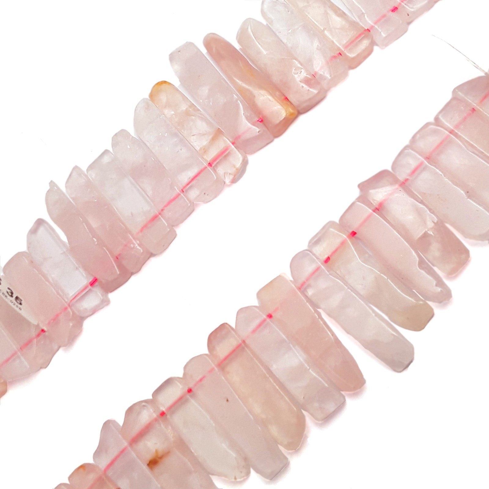 Rose Quartz Graduated Slice Stick Points Beads Approx 25-50mm 15.5″ Strand