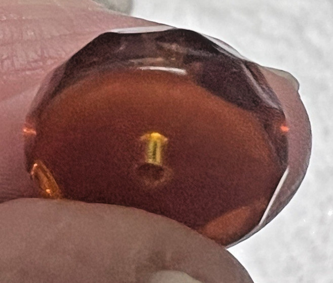 15 Vintage Amber Glass Bead Sliced 1/2 W 3/8 T Spacer Beads