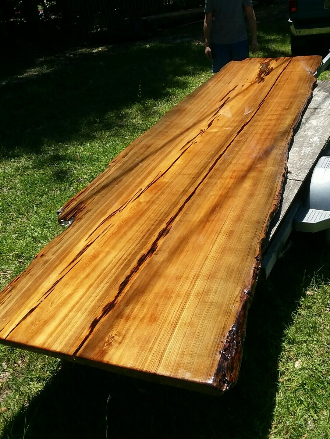 RETURNS ACCEPTED Carbon Dated Old Growth Sinker Cypress Slab Countertop TableTop