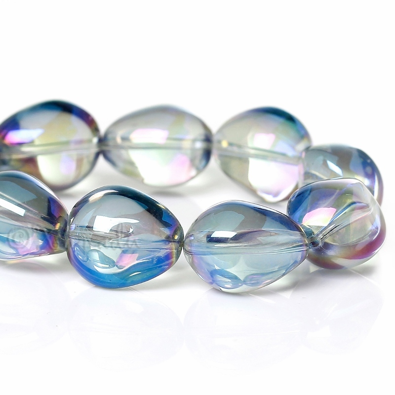 Aurora Borealis Wholesale Teardrop AB Finish Glass Beads G2986 – 10, 20 Or 50PCs