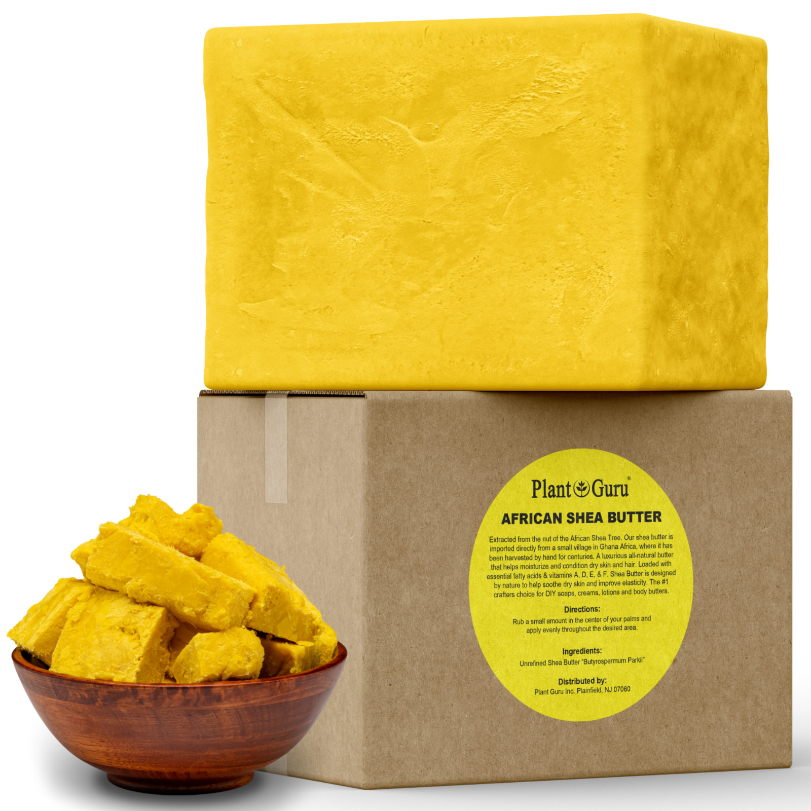 Raw African Shea Butter 3 lbs. Bulk YELLOW 100% Pure Natural Organic Unrefined