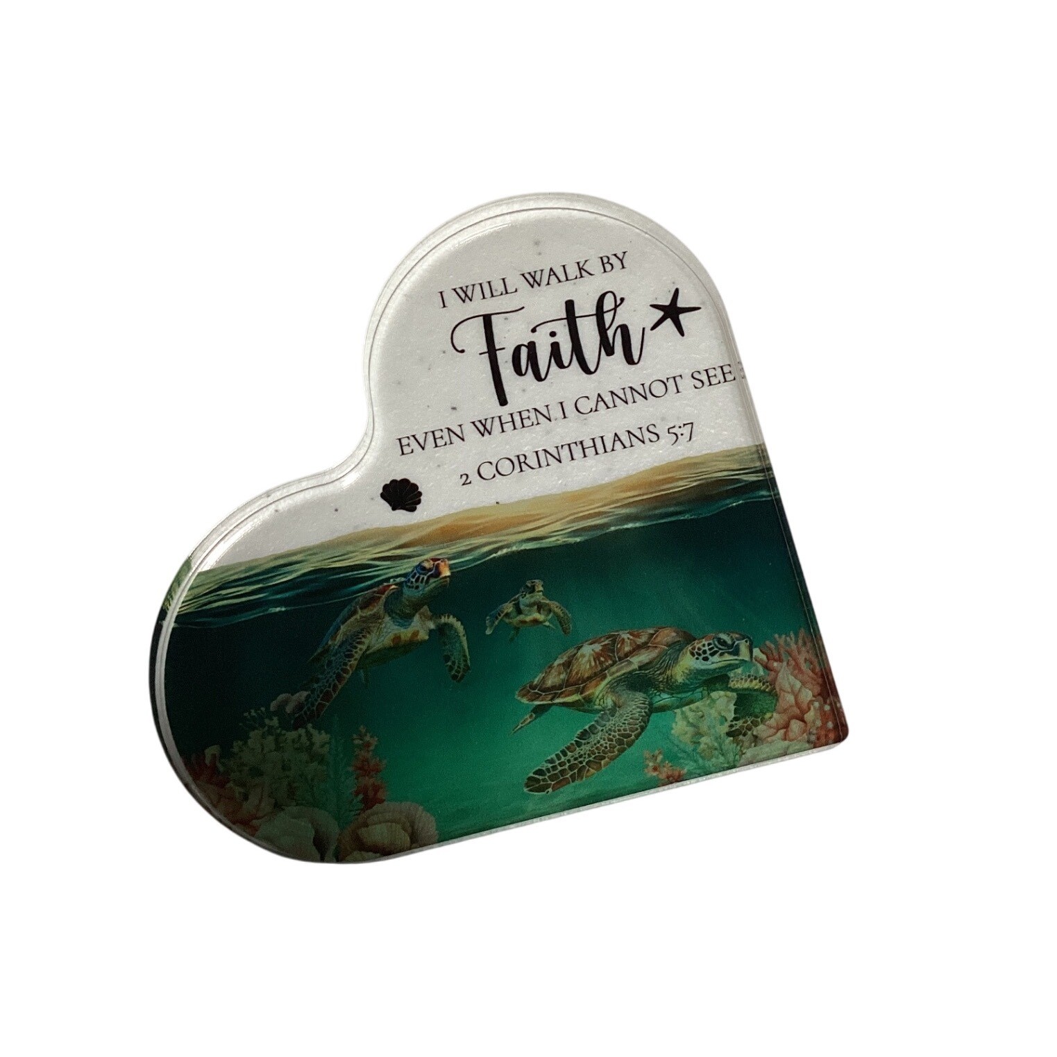Heart Shaped Faith Turtles 2 Corinthians 5 7 Scripture Gift