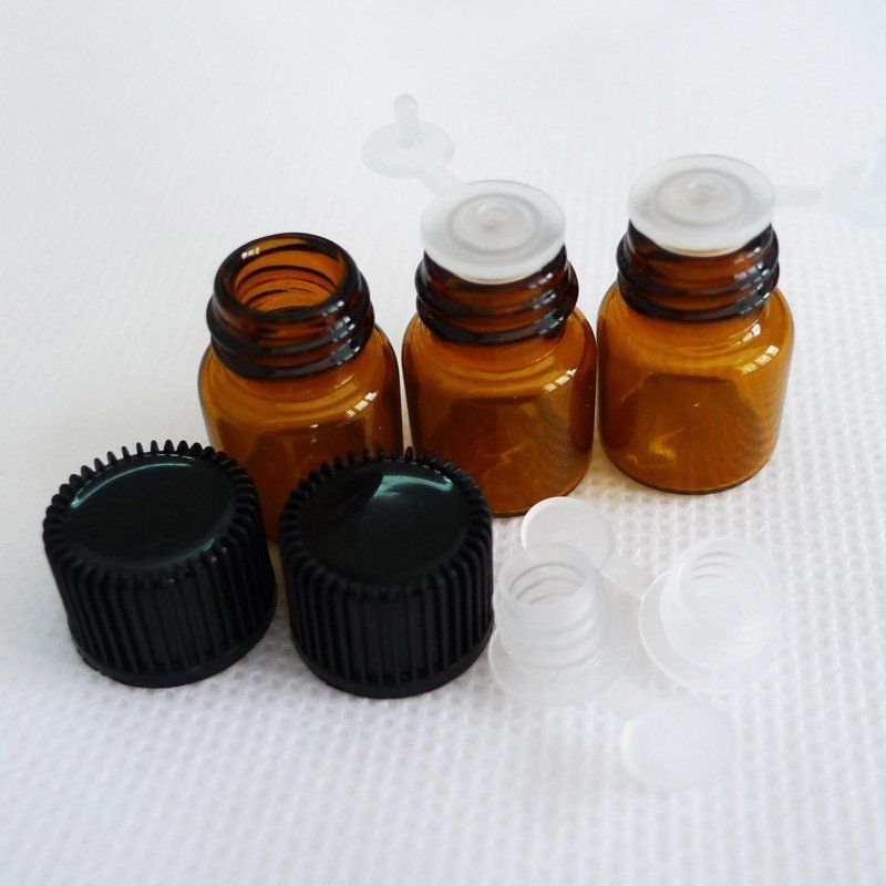 Wholesale 100Pcs Amber Bottle 16x21mm Glass Essential Brown Bottles Vials 1ml