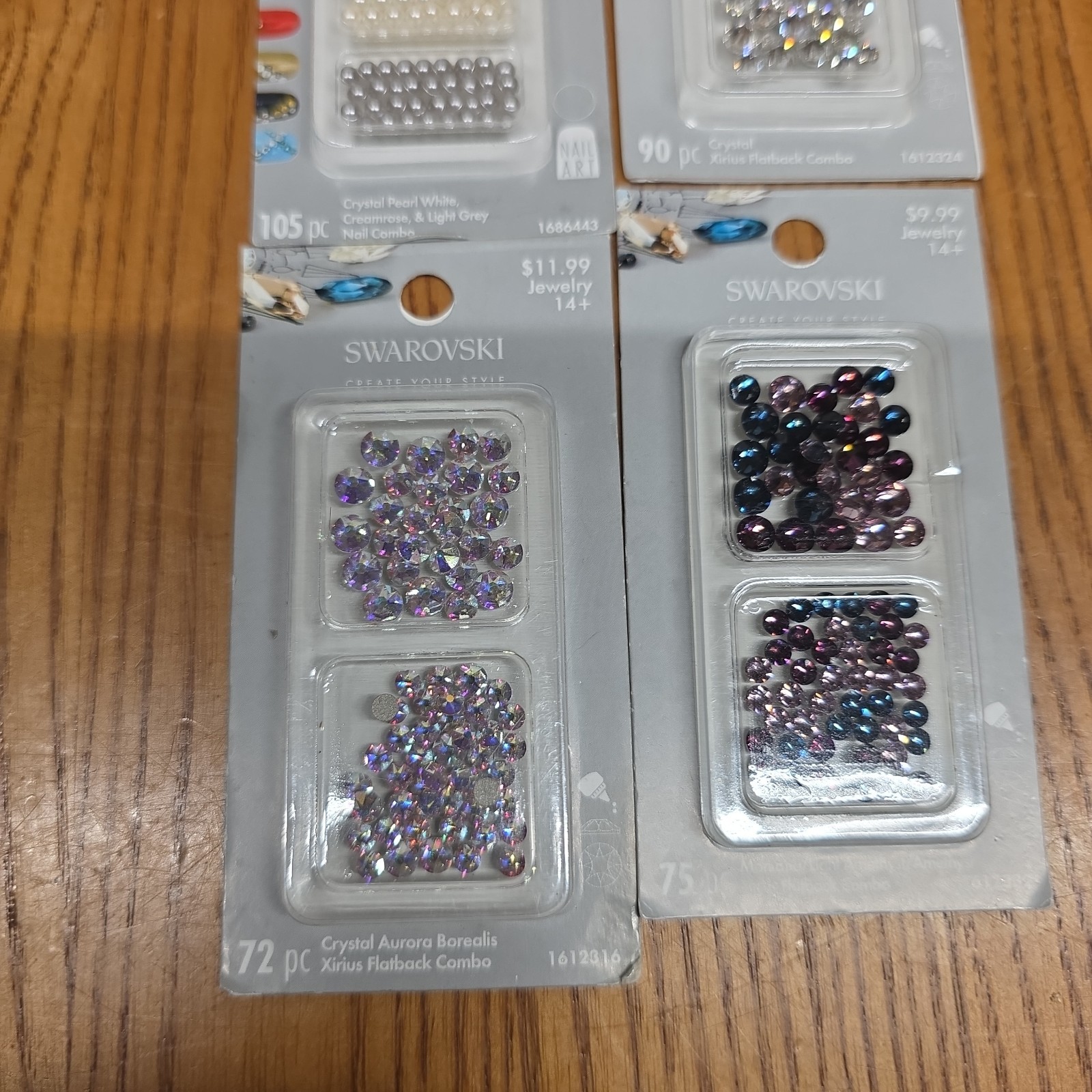 4 Swarovski Create Your Style Crystal Montana Amethyst Aurora Borealis Pearl Mix