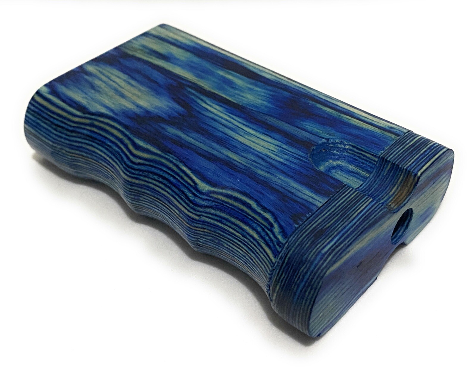Wooden Dug Out Box 3”x 2” Inch. With One Hit , Blue Wooden Box .