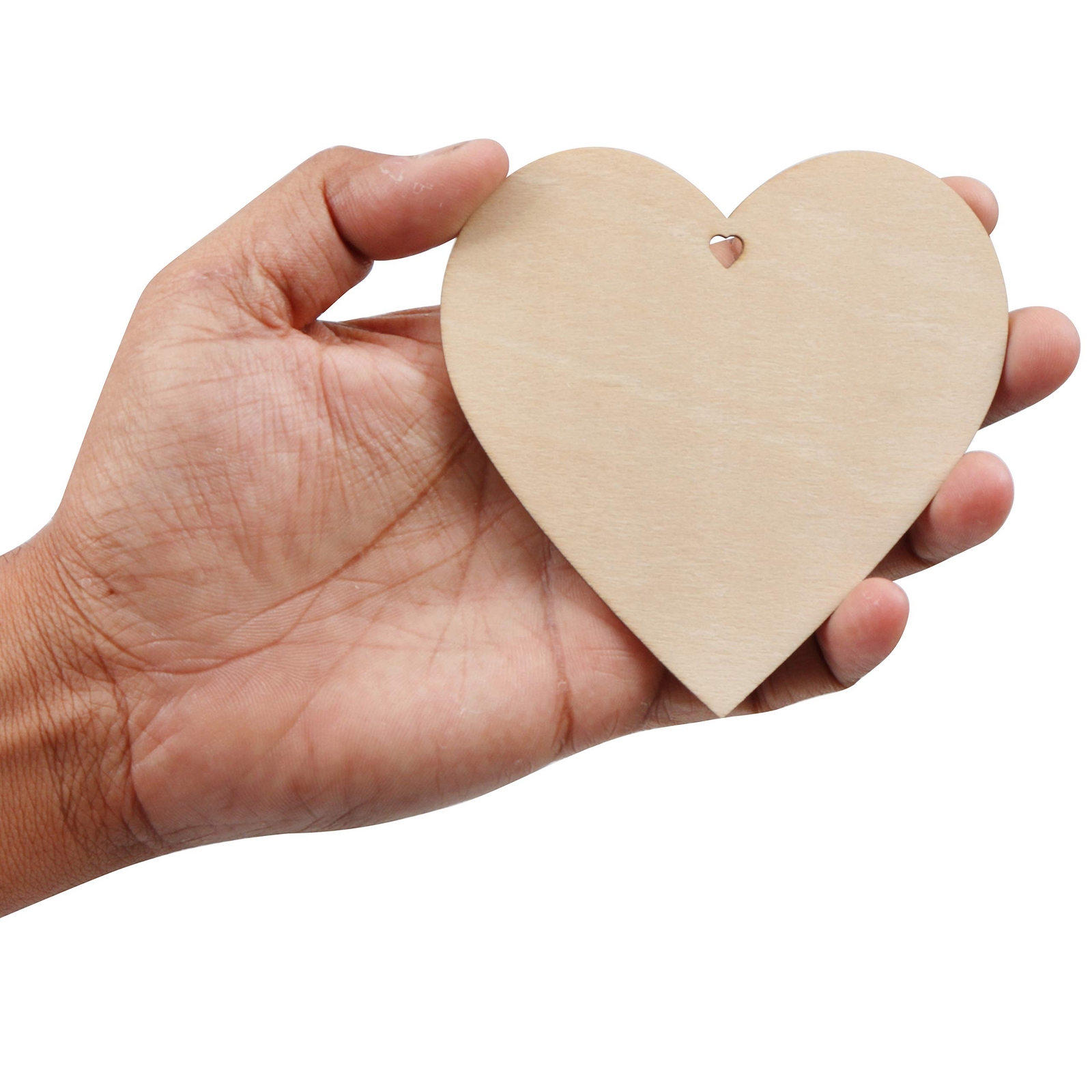 50PCS Wooden Hearts +Twine 3.2×3.2″ Shaped Heart Set with Holes & Rope DIY Gifts