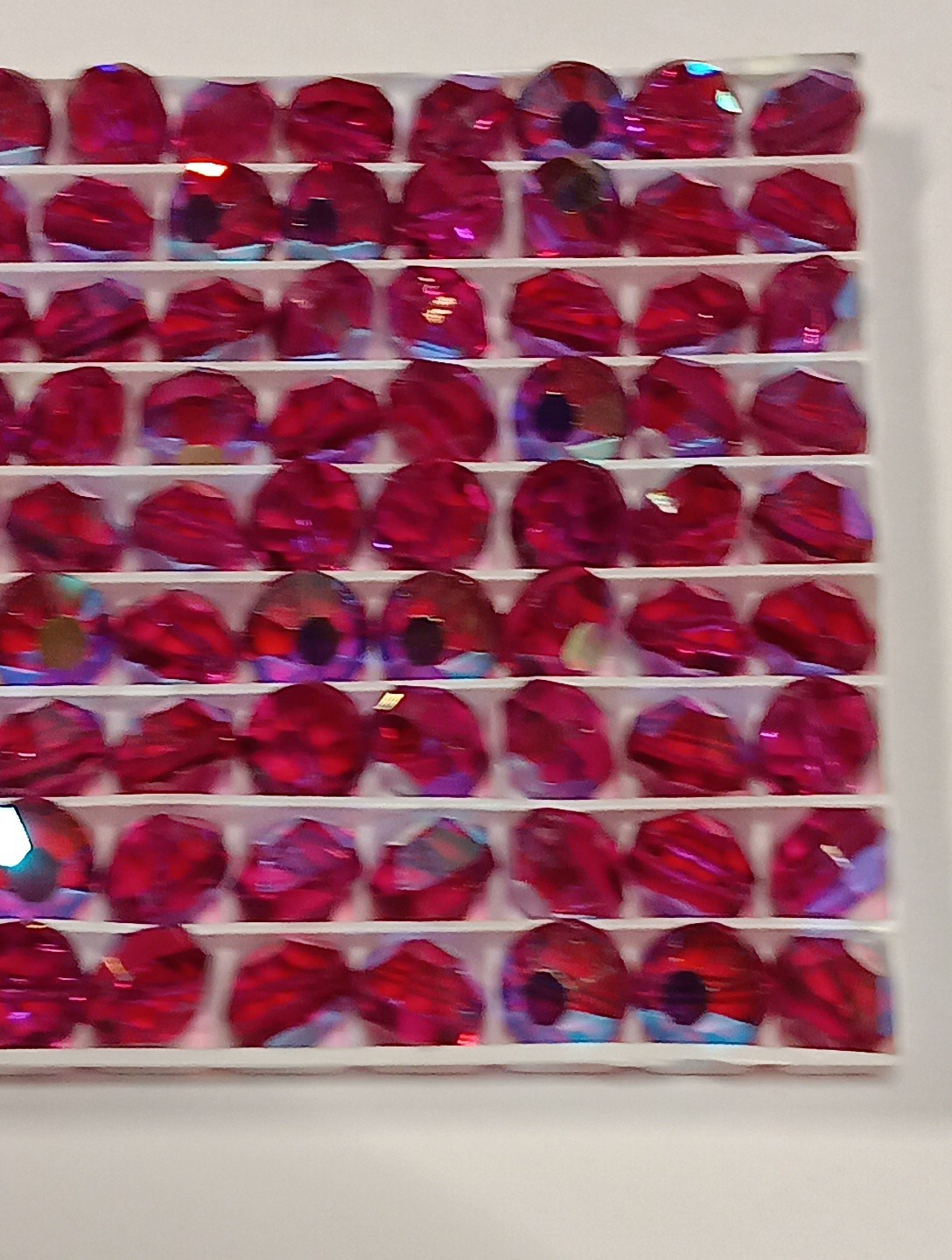NEW VINTAGE Swarovski Fuchsia AB 8mm Tablet Lentel Beads Art5100 Lots of 12pcs