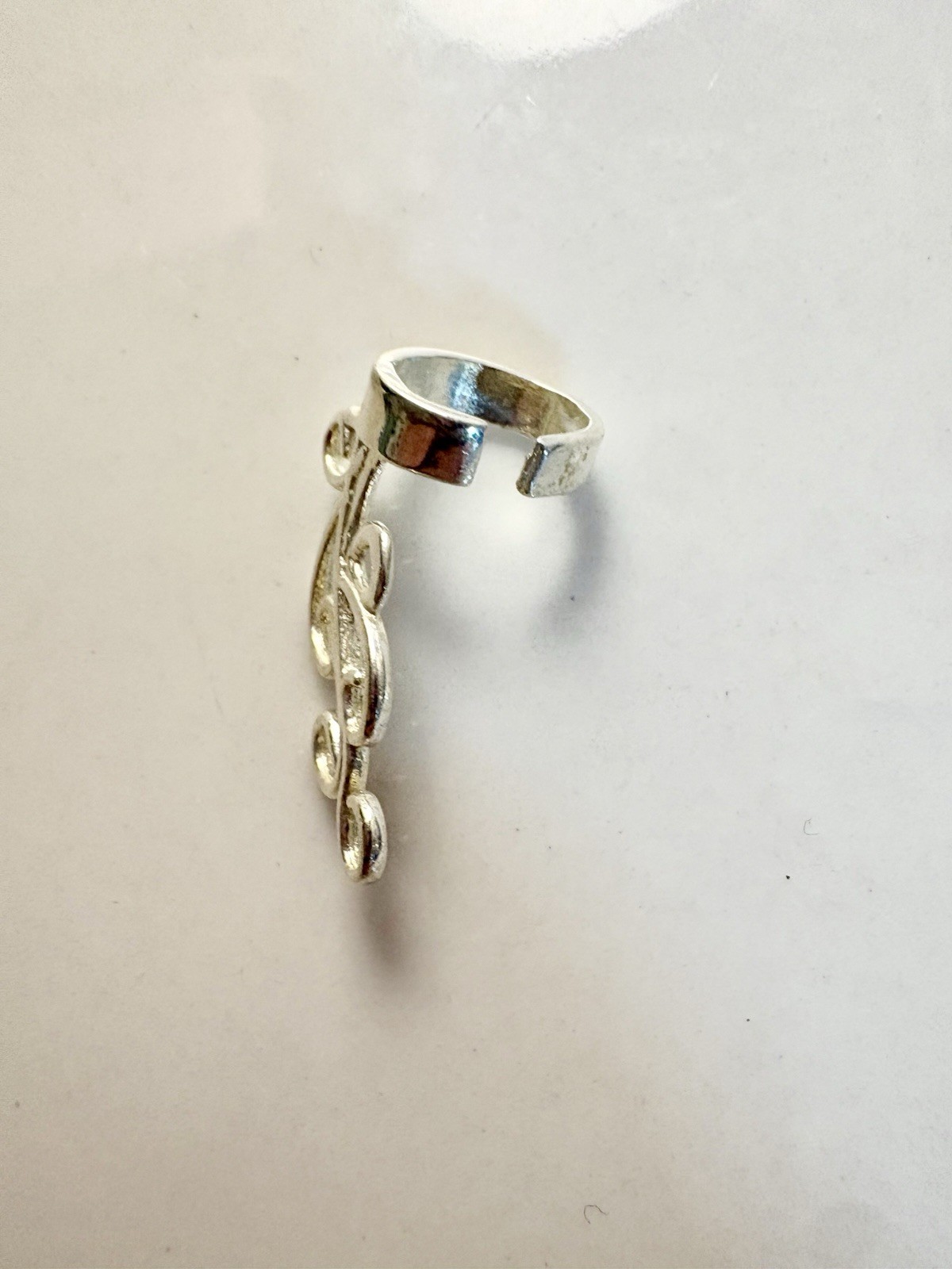 Silver Plated Spiral Ear Cuff Finding – Right Ear – For Jewelry Making