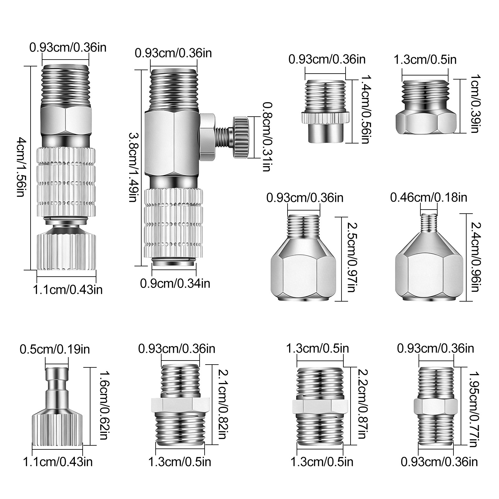 14x Airbrush Quick Release Adapter 1/8″ 1/4″ BSP Male Female Air Hose Connectors