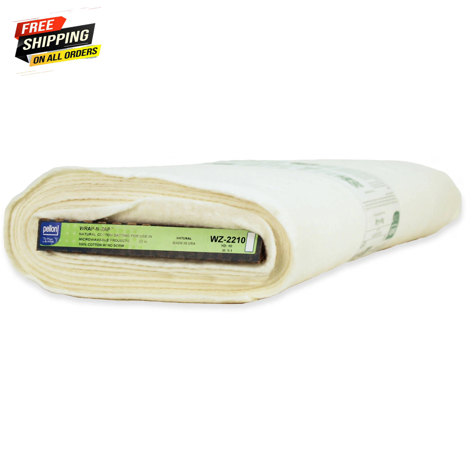 Pellon Wrap-N-Zap Quilting Batting, Off-White 22″ X 10 Yards by the Bolt