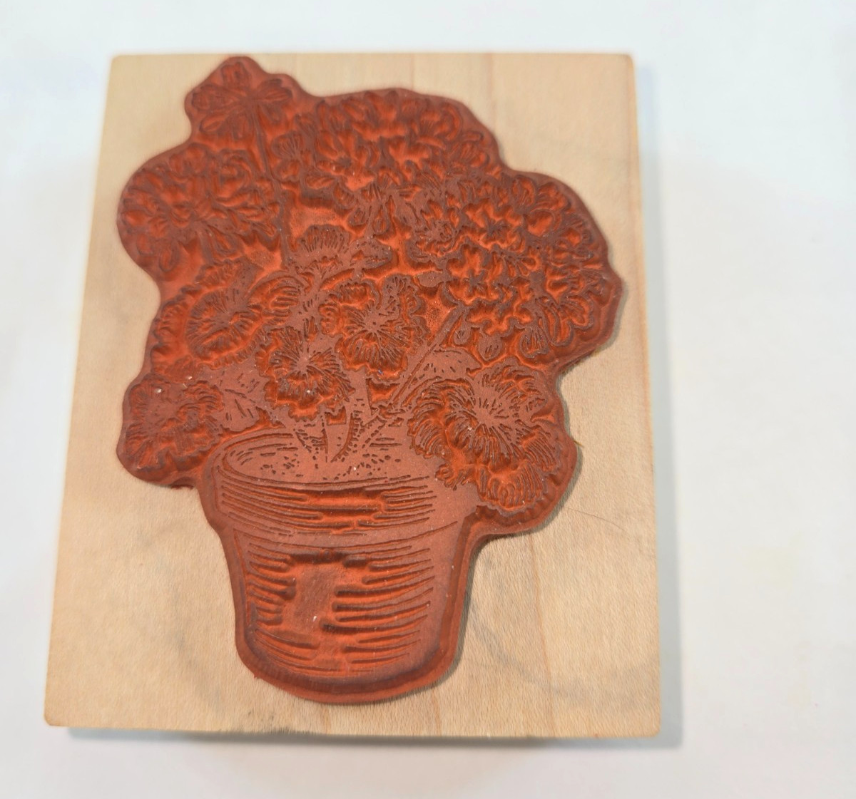 PSX Geranium in Flower Pot G-2009 Rubber Stamp 1996