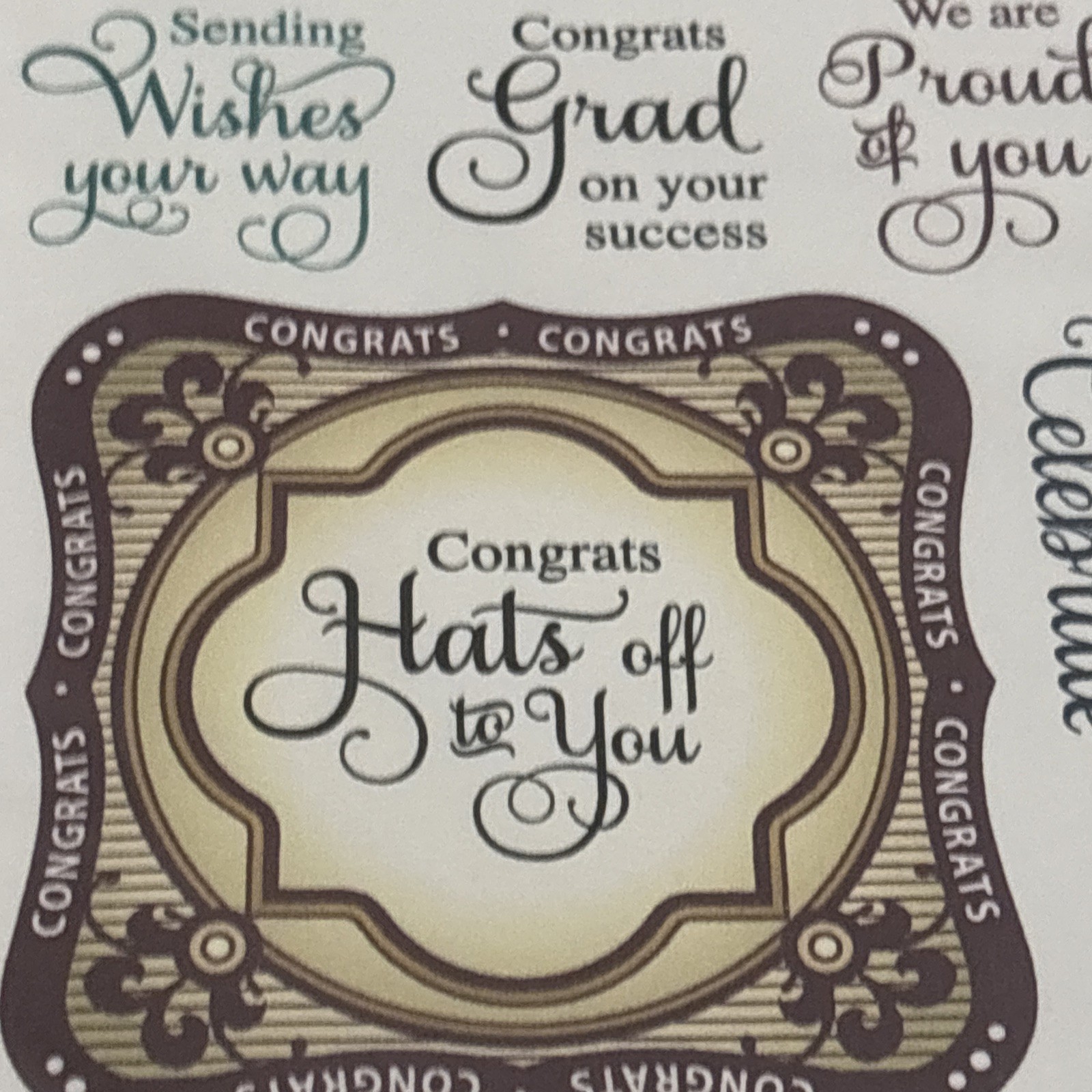 Spellbinders Just Rite Clear Stamps, Celebration Labels One & Bracket Borders