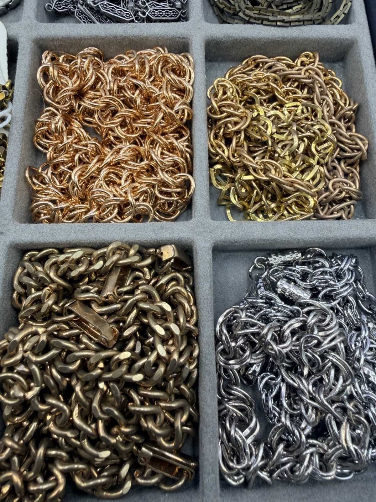 2 Lbs Chain Segments Vintage Gold Silver Brass Mixed Styles Salvaged
