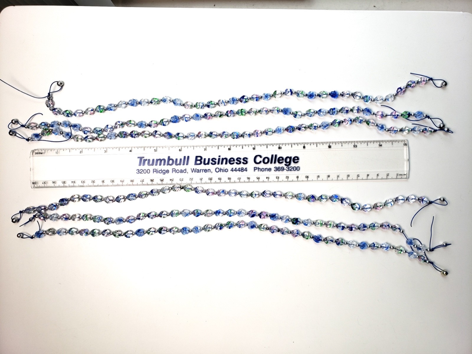 ‘Water Lily’ glass beads, actual beads shown, 15″ strands x6, for jewelry, craft
