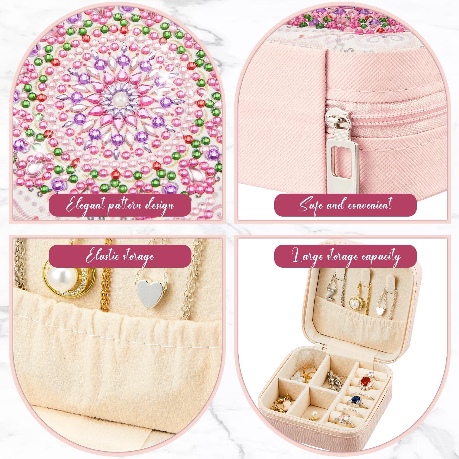 Hinly 2 Pcs Portable Diamond Painting Jewelry Storage Box DIY Diamond Art Acc…