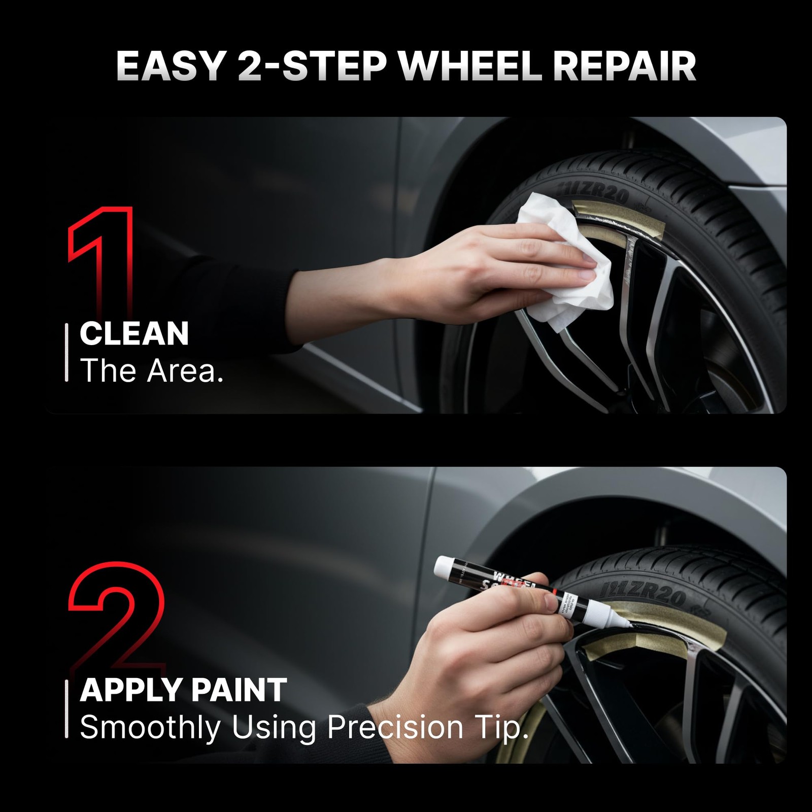 Wheel Scratch Fix® 0.3 Fl Oz (Pack of 1), Gray – Anthracite – Touch-Up Pen