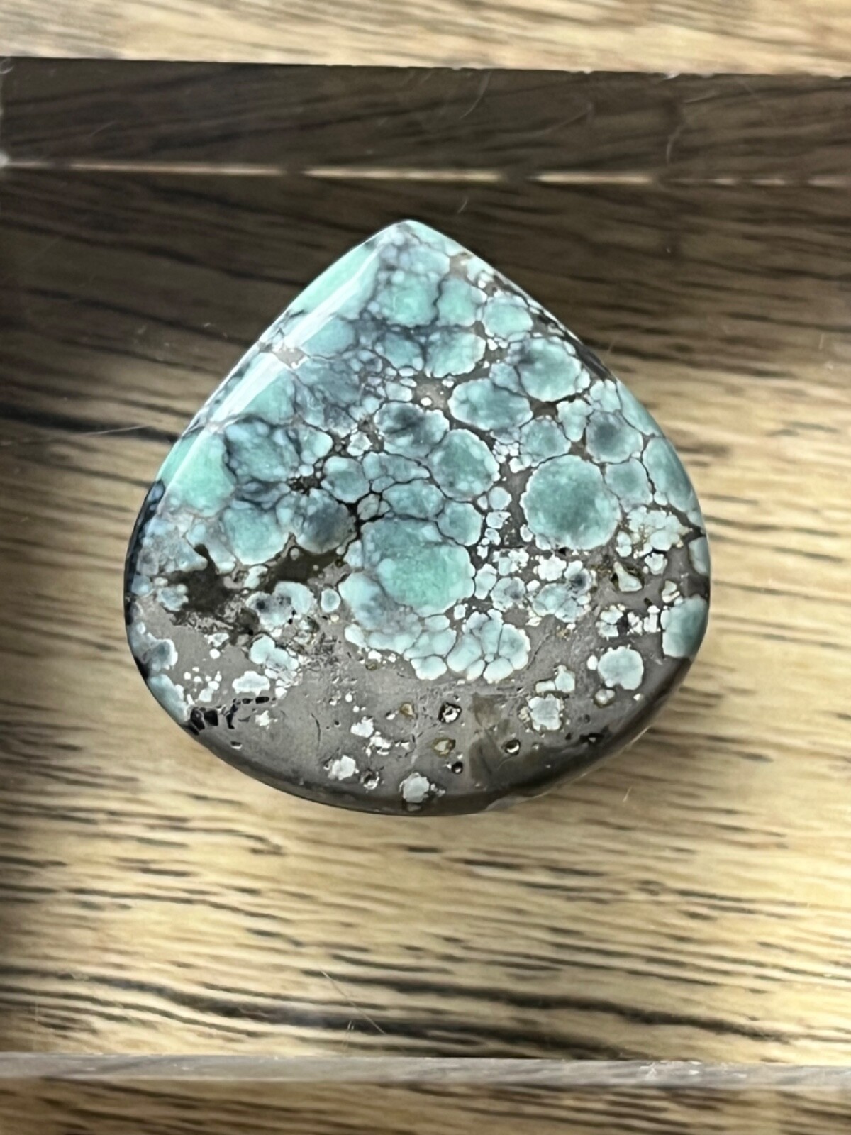 Poseidon Variscite “Starfox” mine 24.45 ctw Pear Tear drop Cabochon Tonopah NV