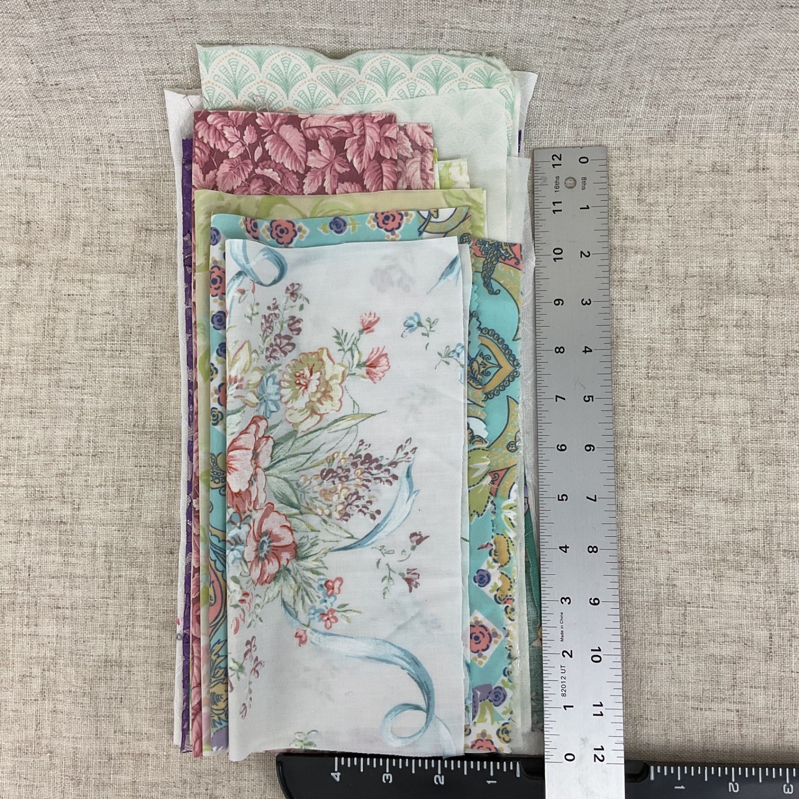 Curated Vintage Slow Stitch Bundle – Mixed Media Textile Collage Art Supplies