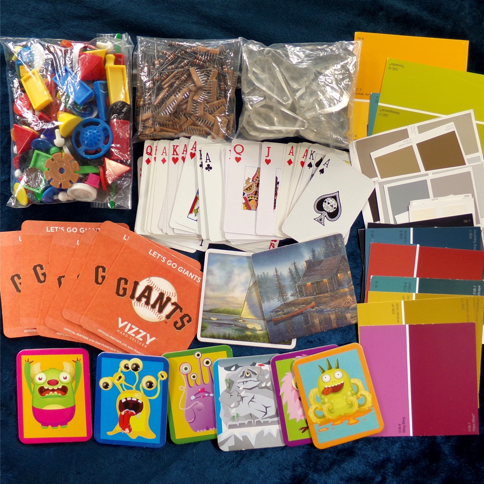 Bulk Collage Artist Supply Lot: 9 LB Box Odd Unique Mixed Craft Supplies Art Set