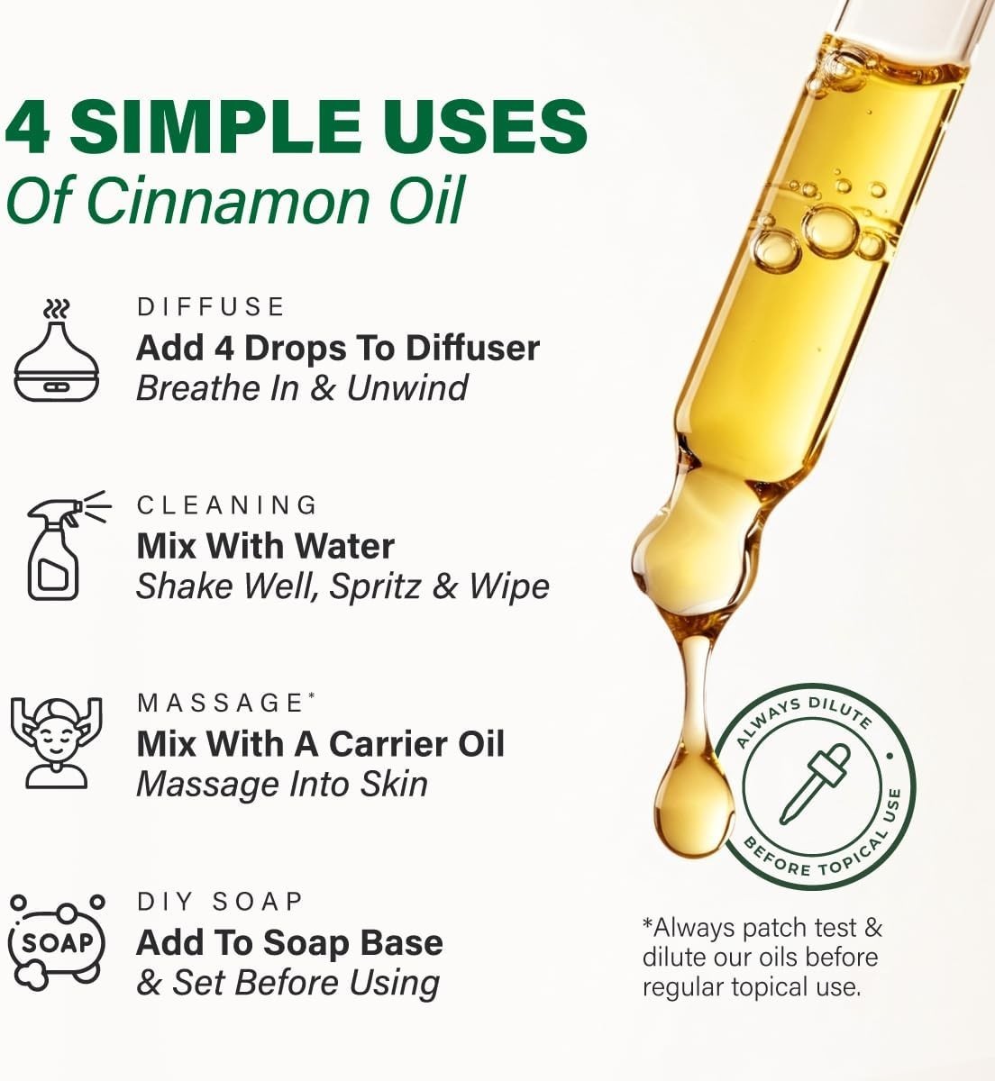 lot 2 KUKKA Cinnamon bark Essential Oils 4 Fl Oz for Hair, Skin, Diffuser