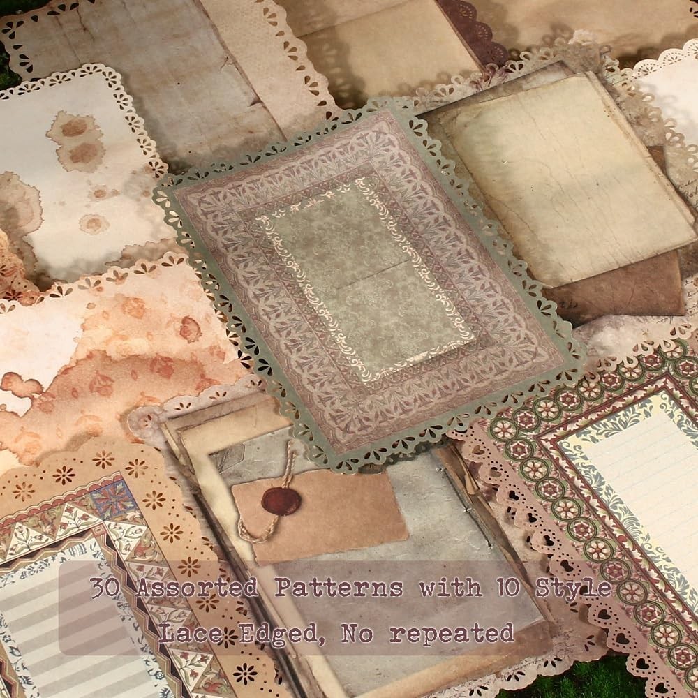 30 Sheets , Assorted Set – 3 Pack Background Stationery Paper Ephemera for Ju…