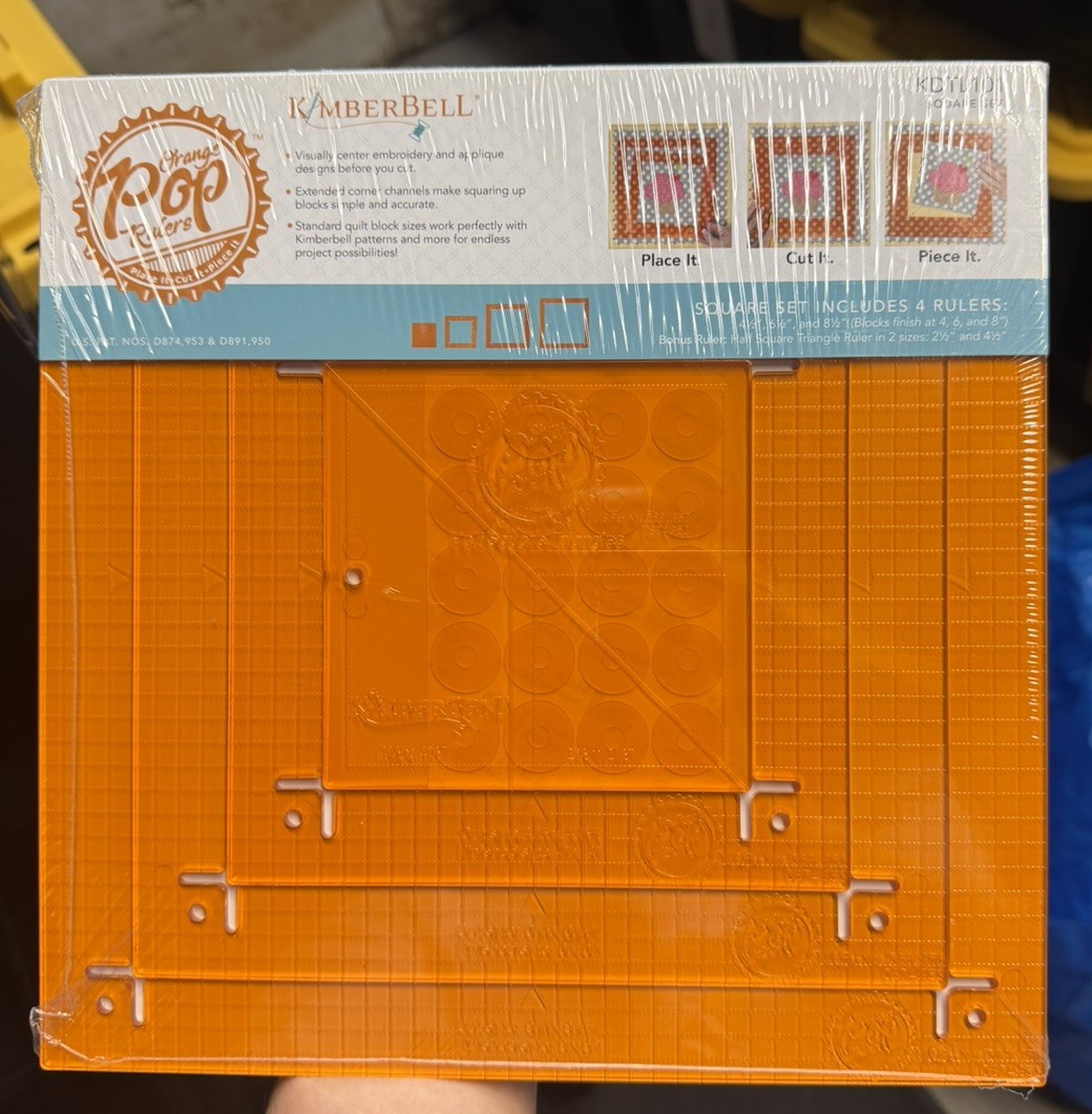 Kimberbell Orange Pop Quilting Rulers – Square Set of 4