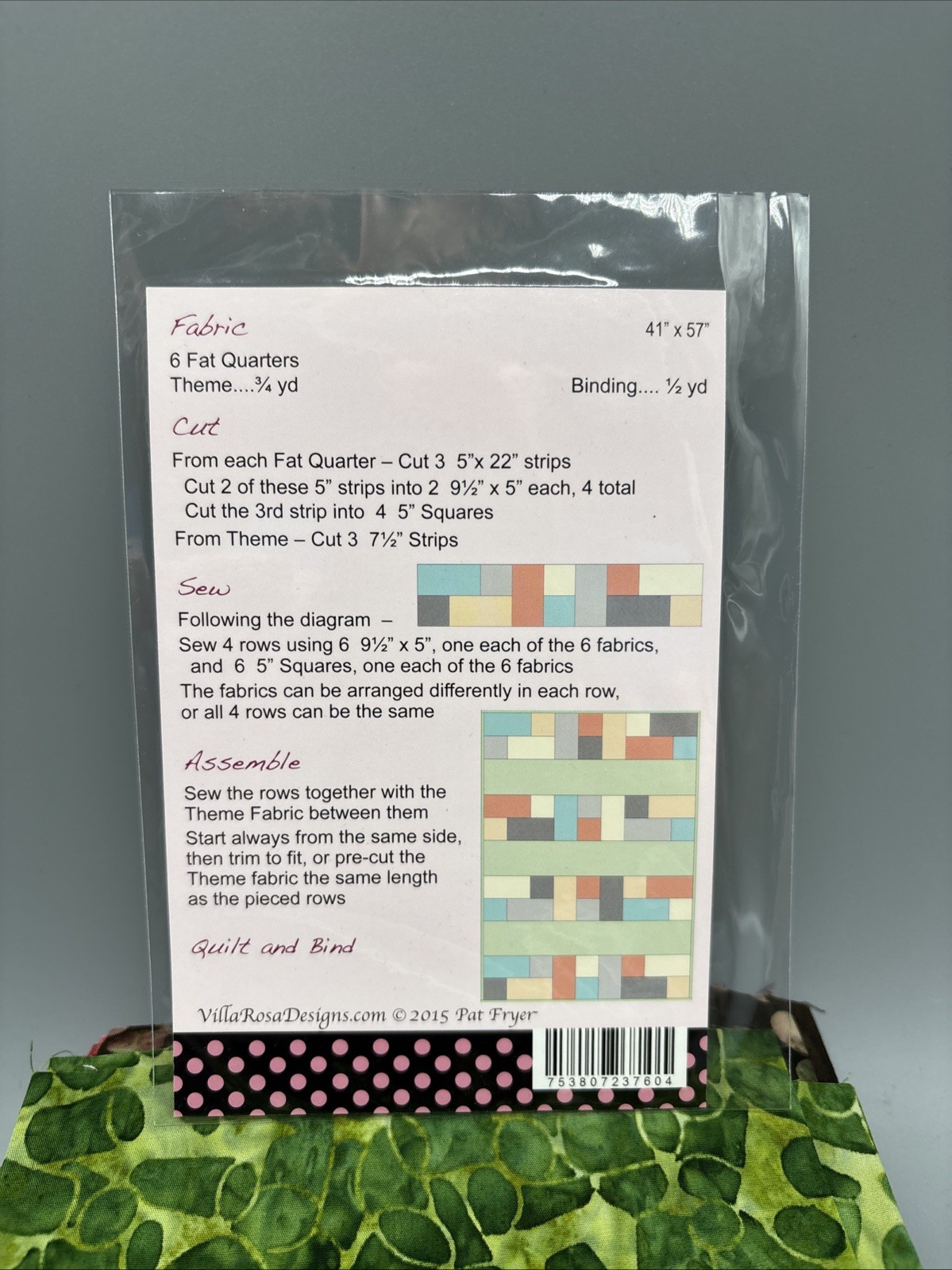 Villa Rosa Designs Cherish Quilt Kit 41“ X 57“ Wine Country