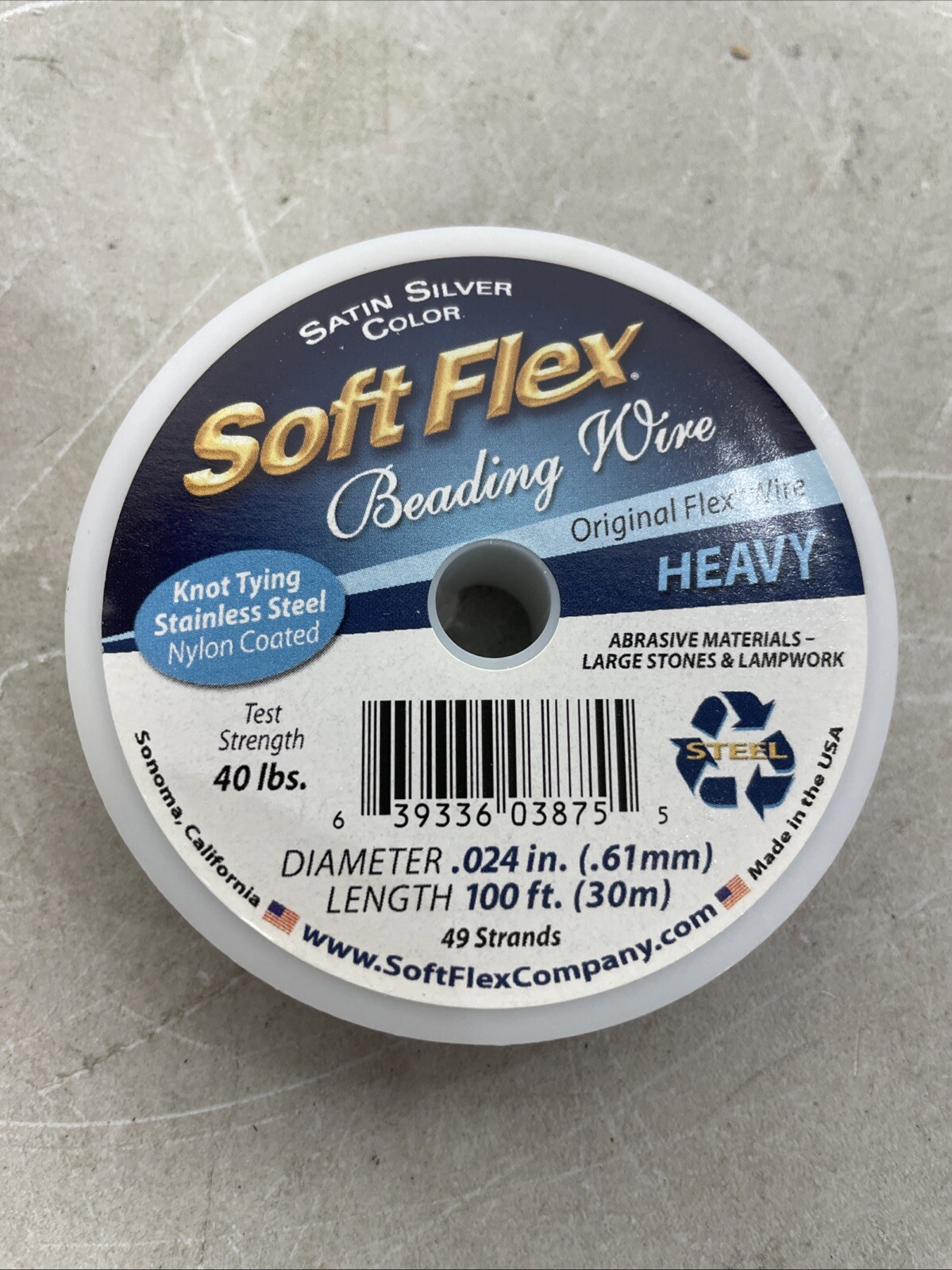 49 Strand Beading Wire – Heavy 0.24 Diameter – 100 Feet Nylon Design Wire