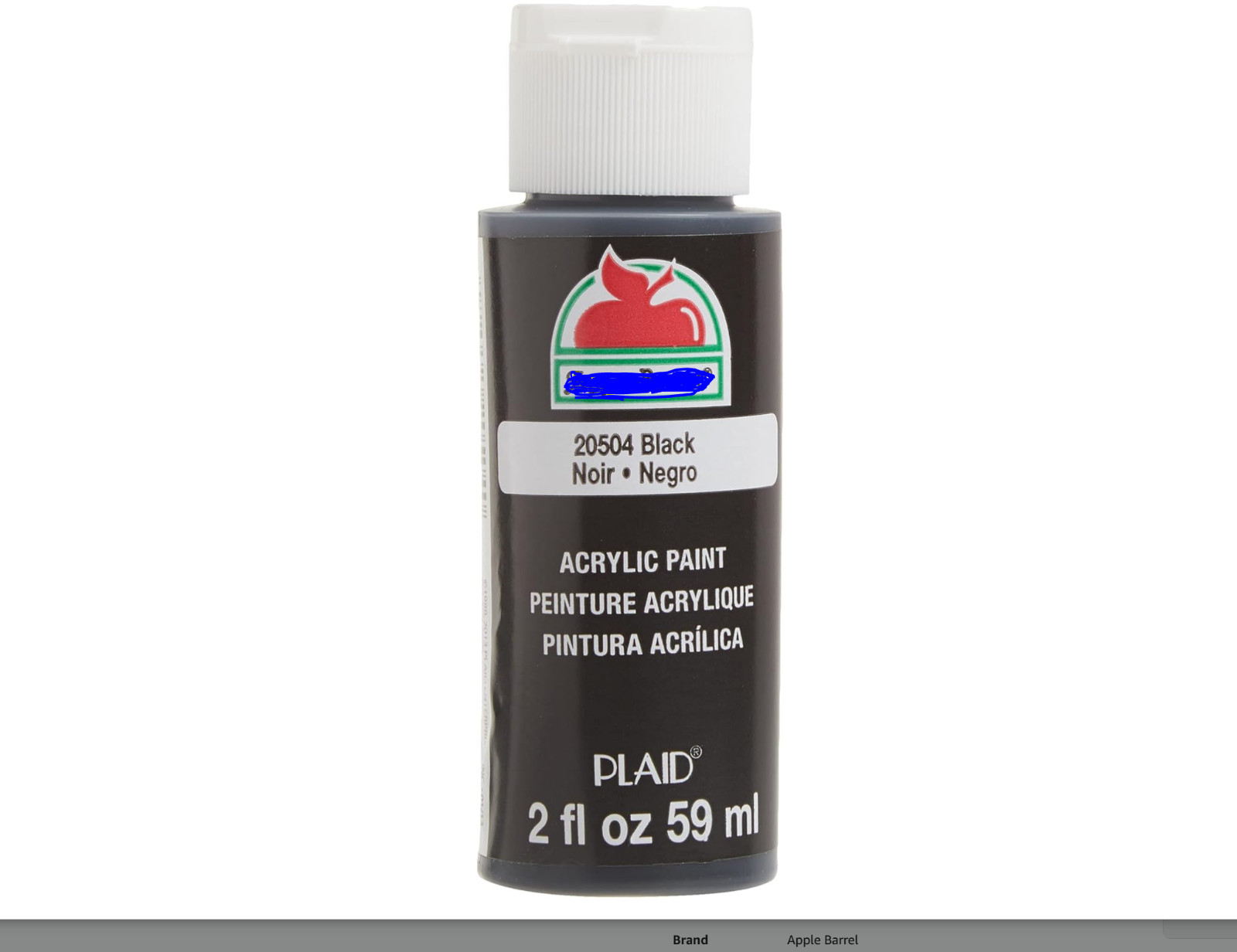 Acrylic Paint in Assorted Colors (2 Ounce), 20504 Black