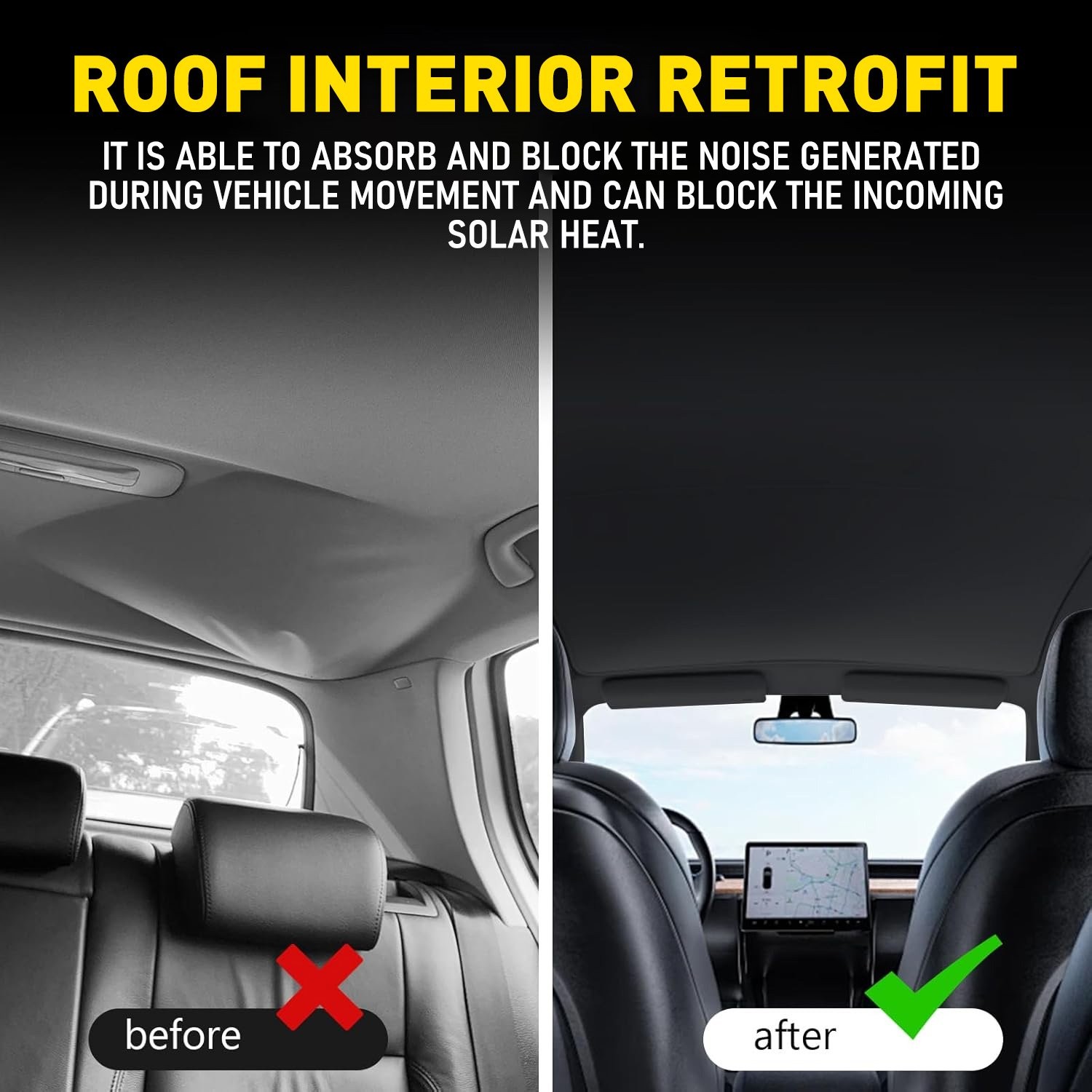 1/8″ Thick Flat Knit Headliner Fabric Foam Auto Roof Repair Upholstery Black
