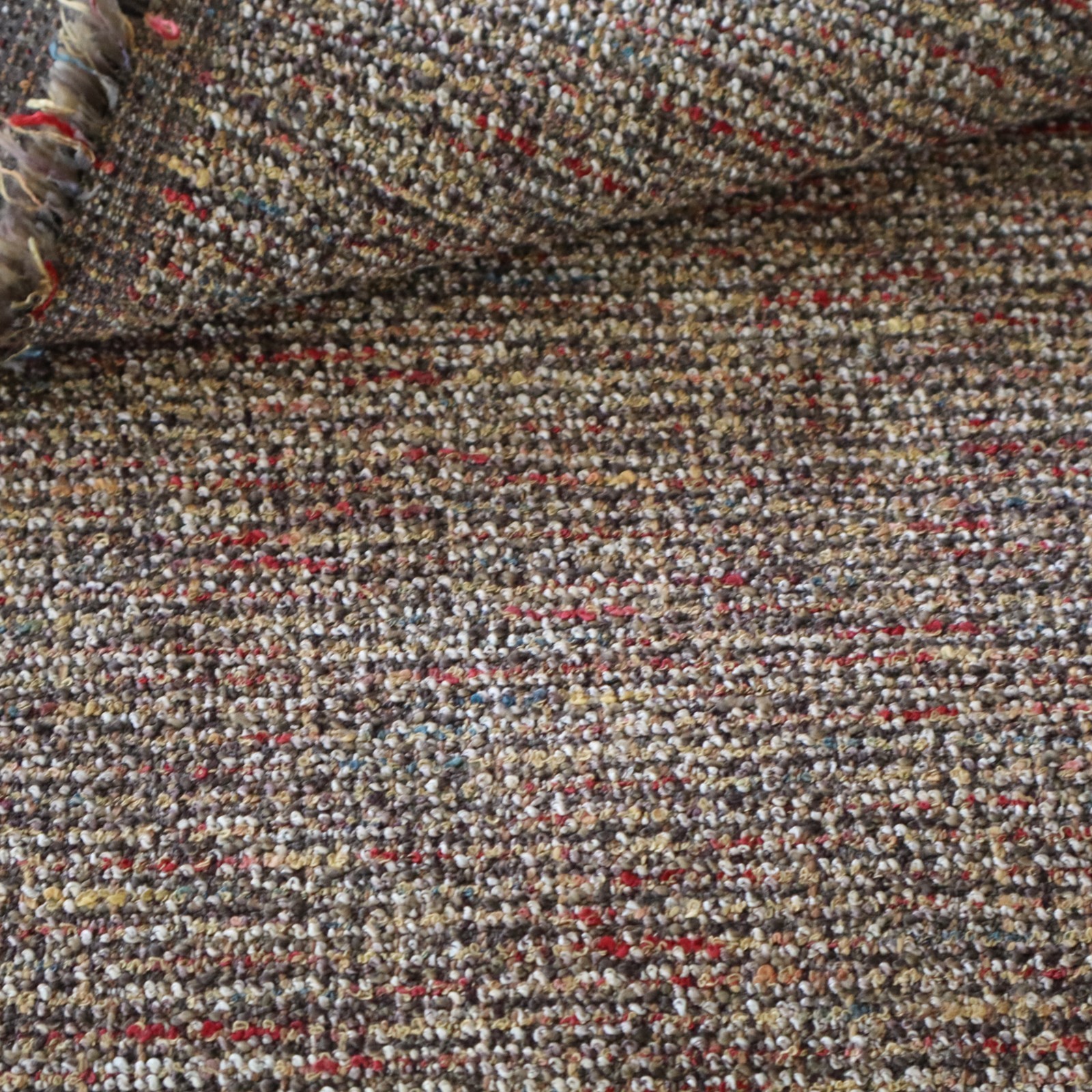 MCM Designtex? Upholstery Fabric Boucle Earthy Brown, Red, Blue 7.5 yds