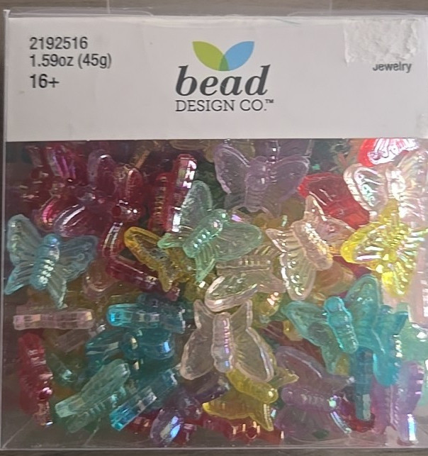 Bead Design Company, Pastel Etched Butterfly Beads-Brand New-SHIPS N 24 HOURS