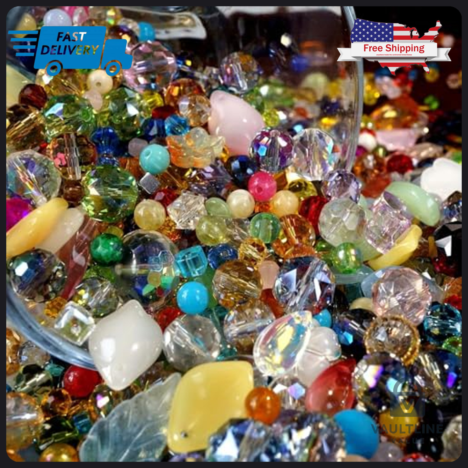 Cutefox Multi-Color Crystal Glass Beads for Jewelry Making and Crafting