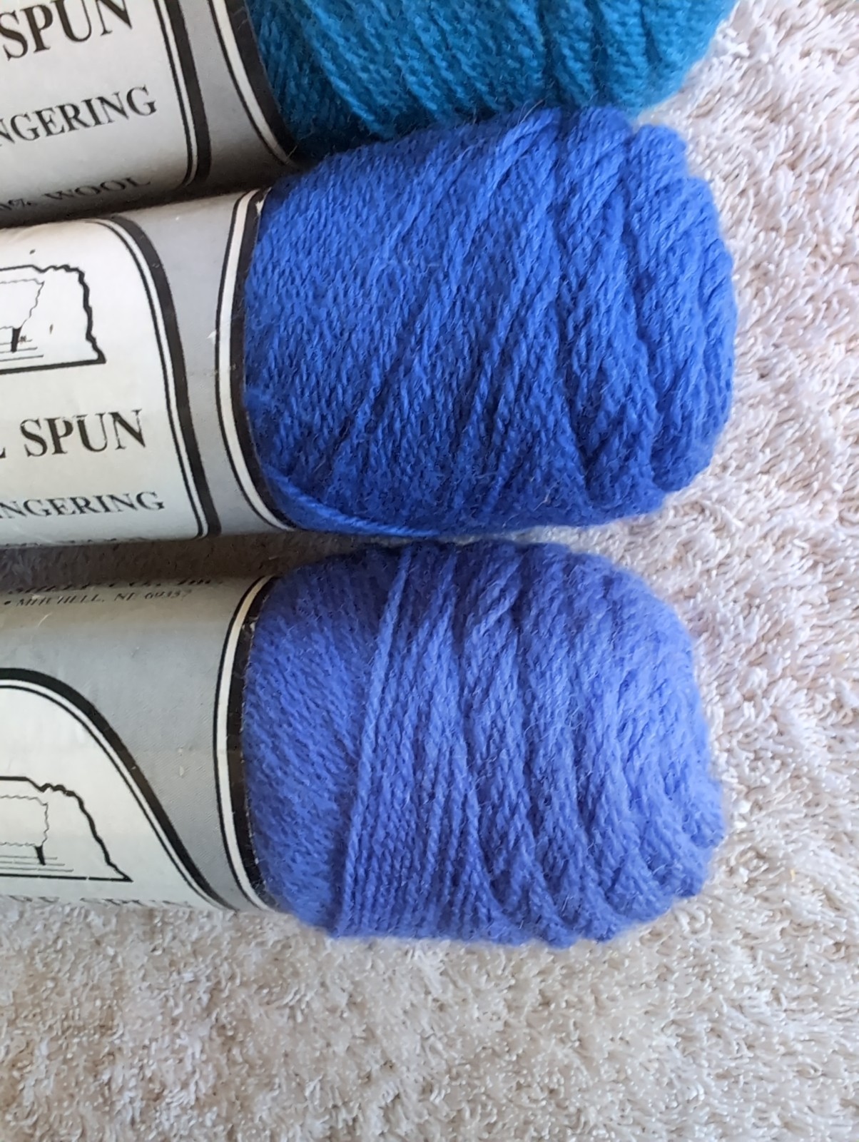 Brown Sheep Nature Spun 3-Ply Fingering Yarn. Mixed Lot of 5. Blues. As Picture