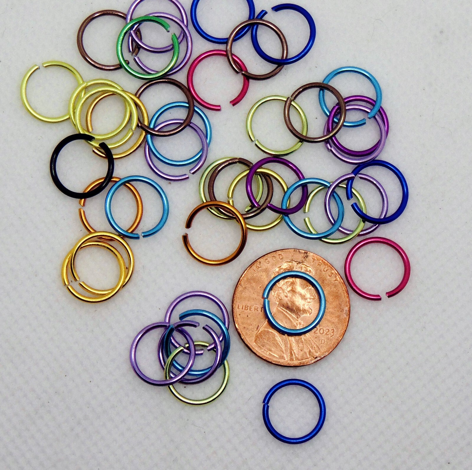 Color Mix Aluminum Jump Rings 6mm 8mm 10mm ~ 10 gram bags (150 – 400 pcs)