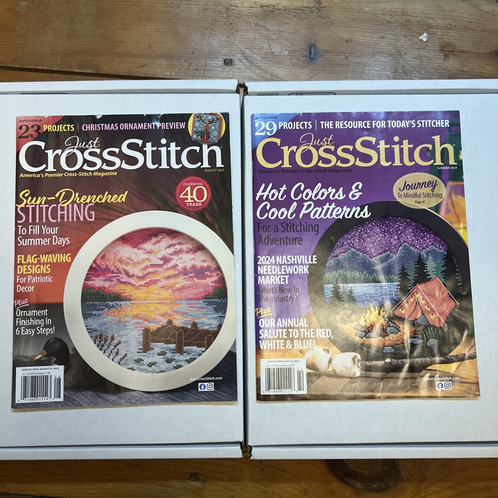 Just Crossstitch Magazine Summer 2023 & 2024 Set Of 2
