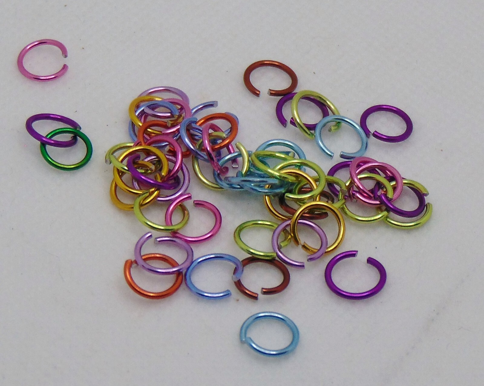 Color Mix Aluminum Jump Rings 6mm 8mm 10mm ~ 10 gram bags (150 – 400 pcs)