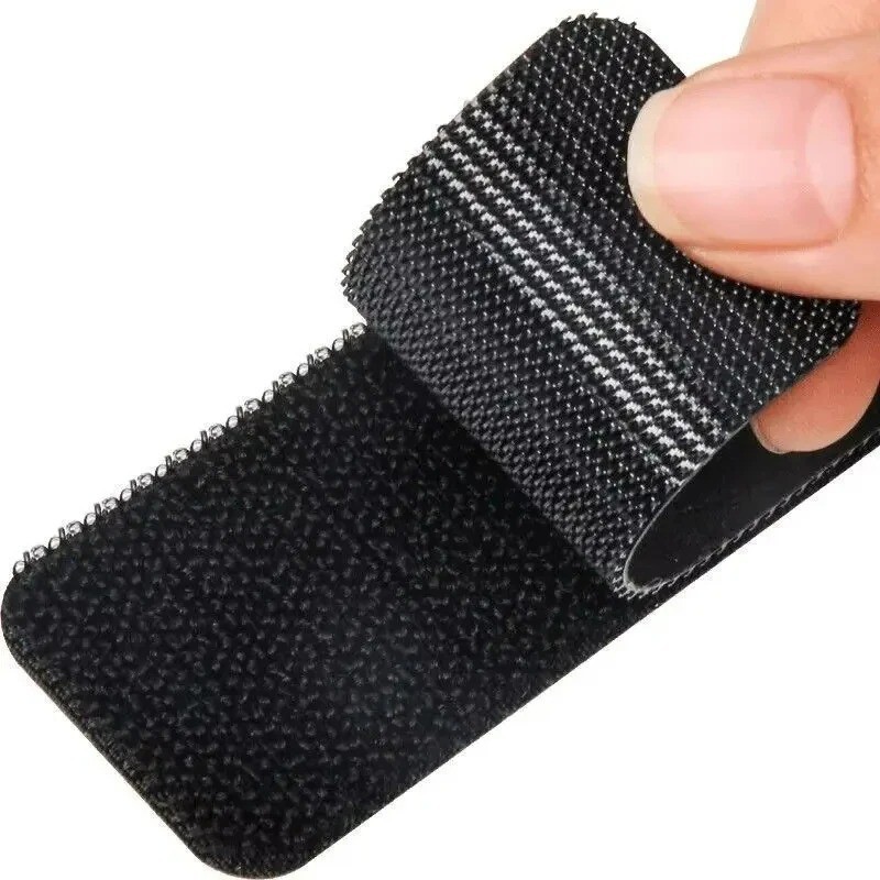 30Pcs Self Adhesive Hook Loop Strips Black Heavy Duty Sticky Back Tape Fastener
