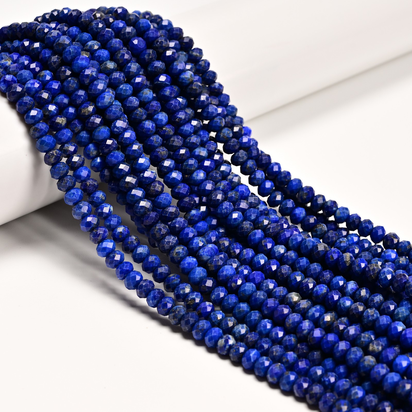 Natural Lapis Lazuli Faceted Rondelle Beads Size 2x3mm 3x4mm 4x5mm 15.5″ Strand