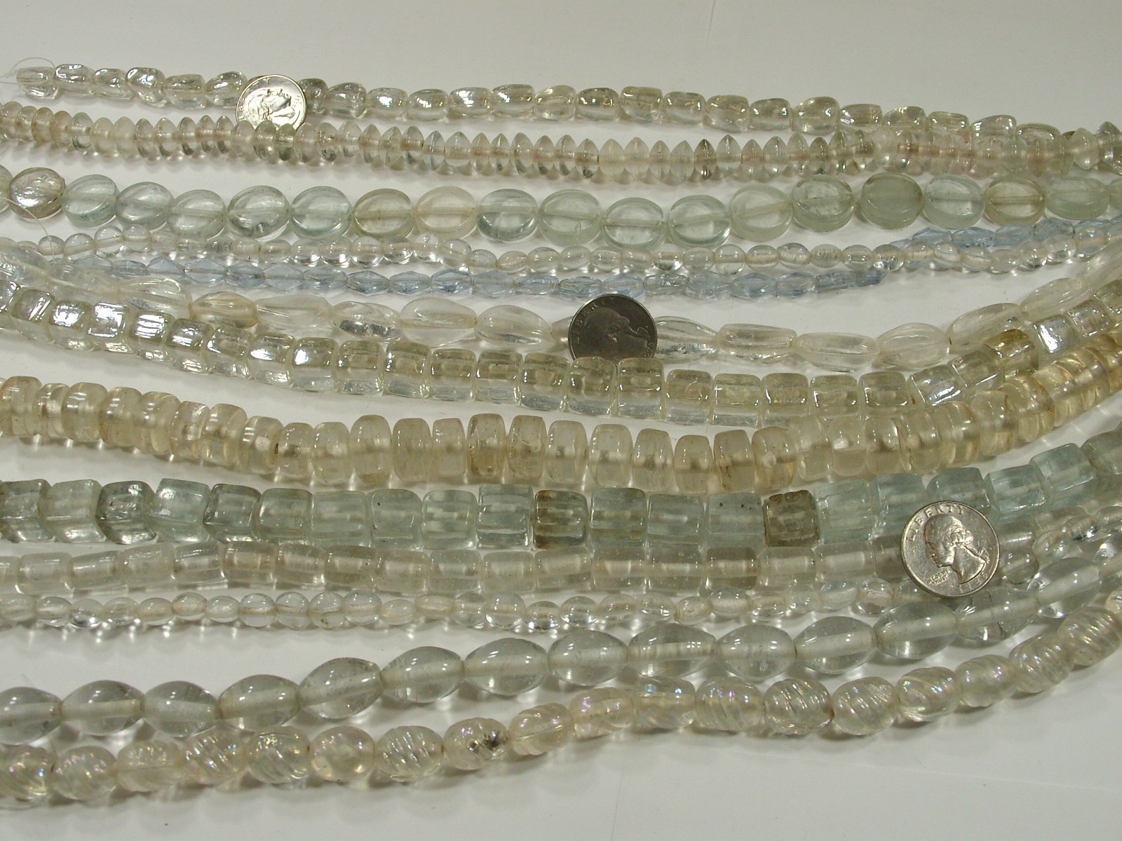 13 Strands (15″) Assorted Styles Clear India Handmade Lampwork Beads (OLV-2) ⭐